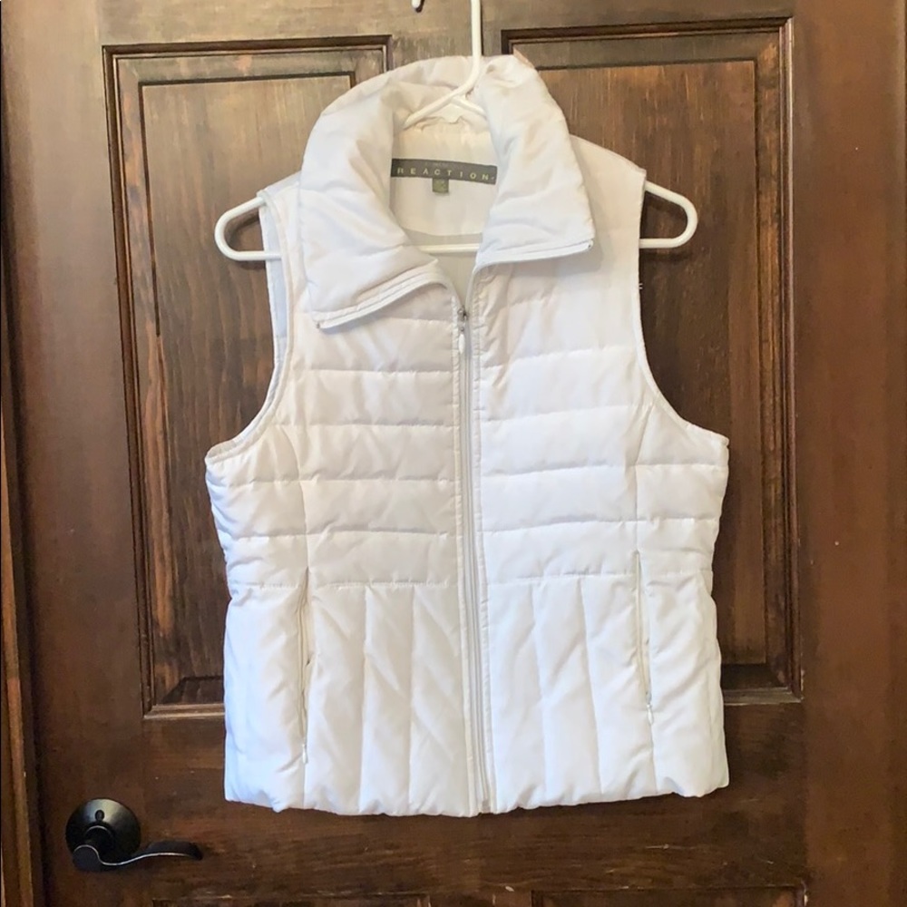 White puff vest